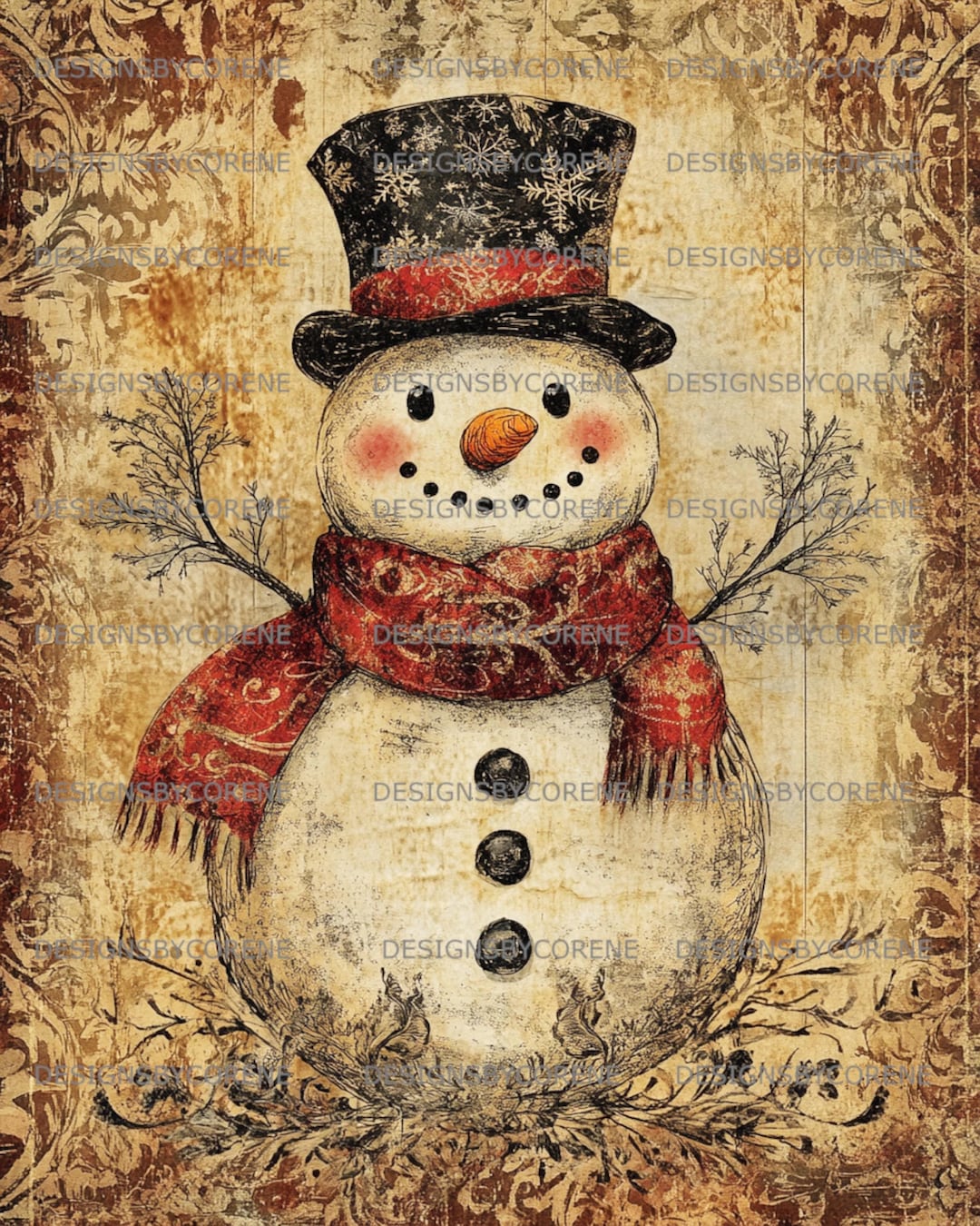 Primitive Farmhouse Grungy Snowman Digital Instant Download Printable Tag/cards/ Transfers/ Label/ Logo/pantry - Etsy
