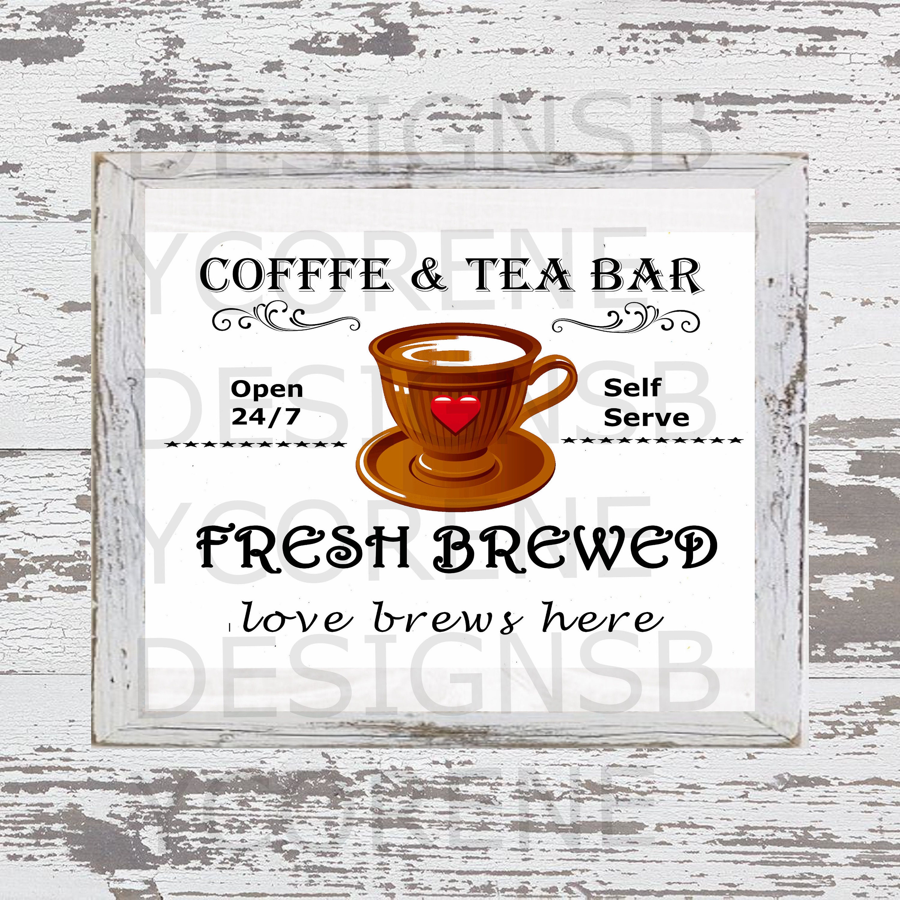 Coffee and Tea bar Sign