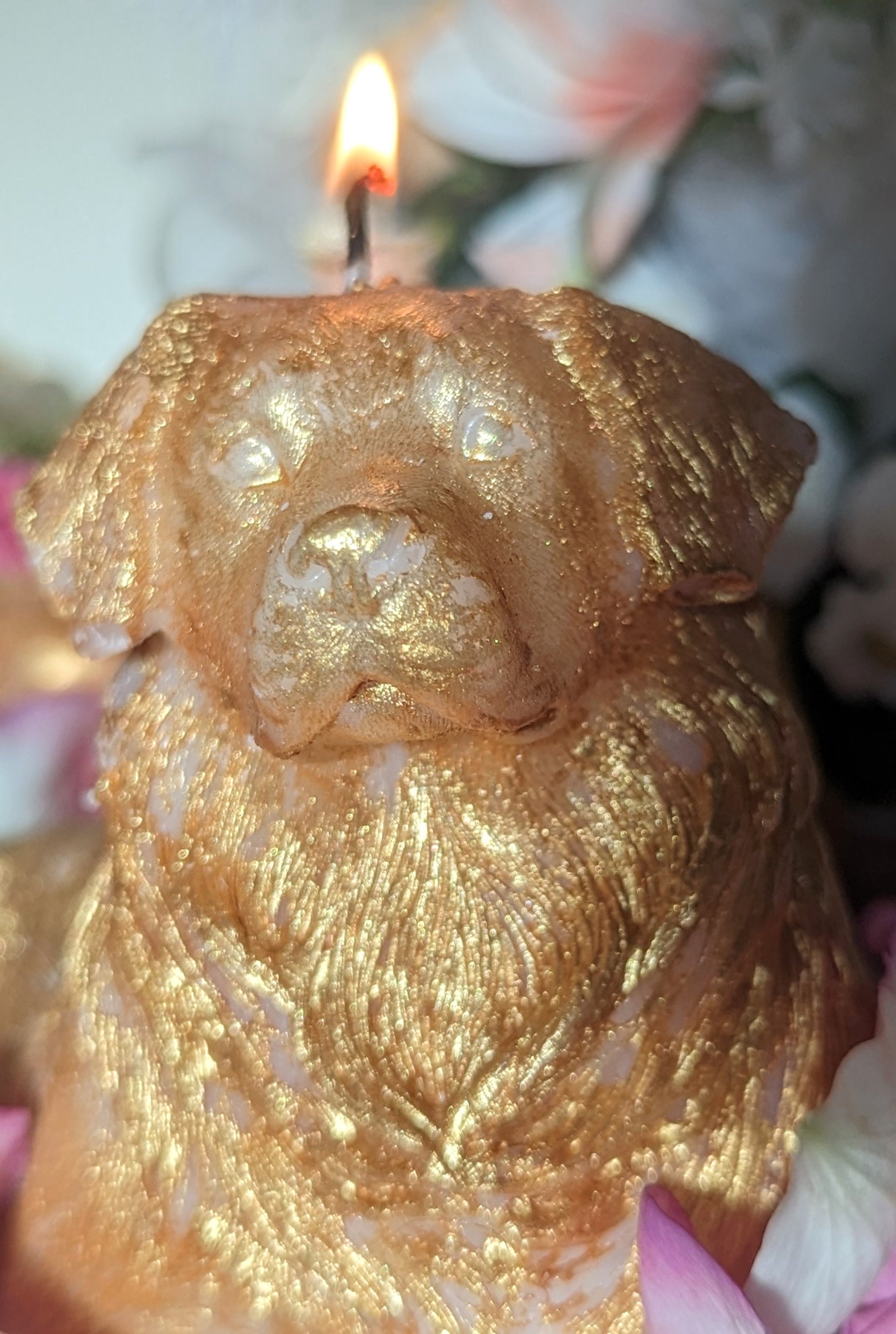 Golden Retriever Candle Gold Cosy Winter Christmas Present for Etsy