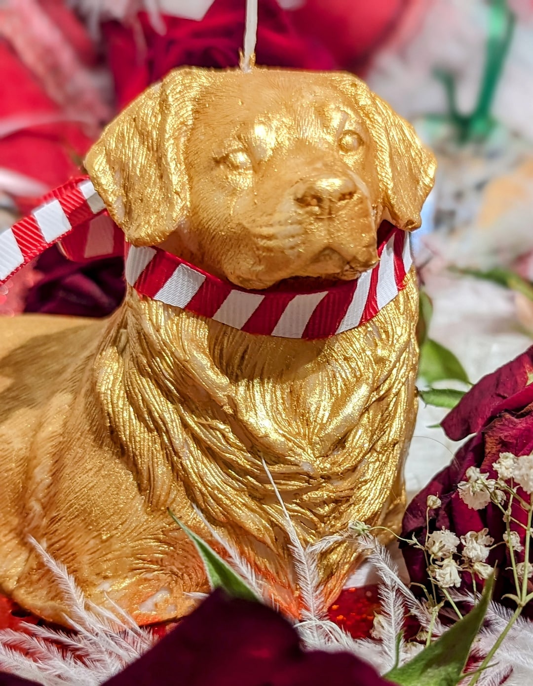 Golden Retriever Candle Hand Painted Gold for Dog Lovers and Lovers of