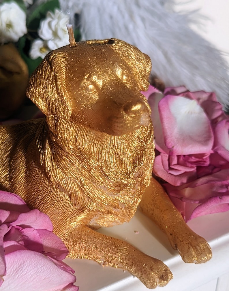 Golden Retriever Candle Gold Cosy Winter Christmas Present for Etsy