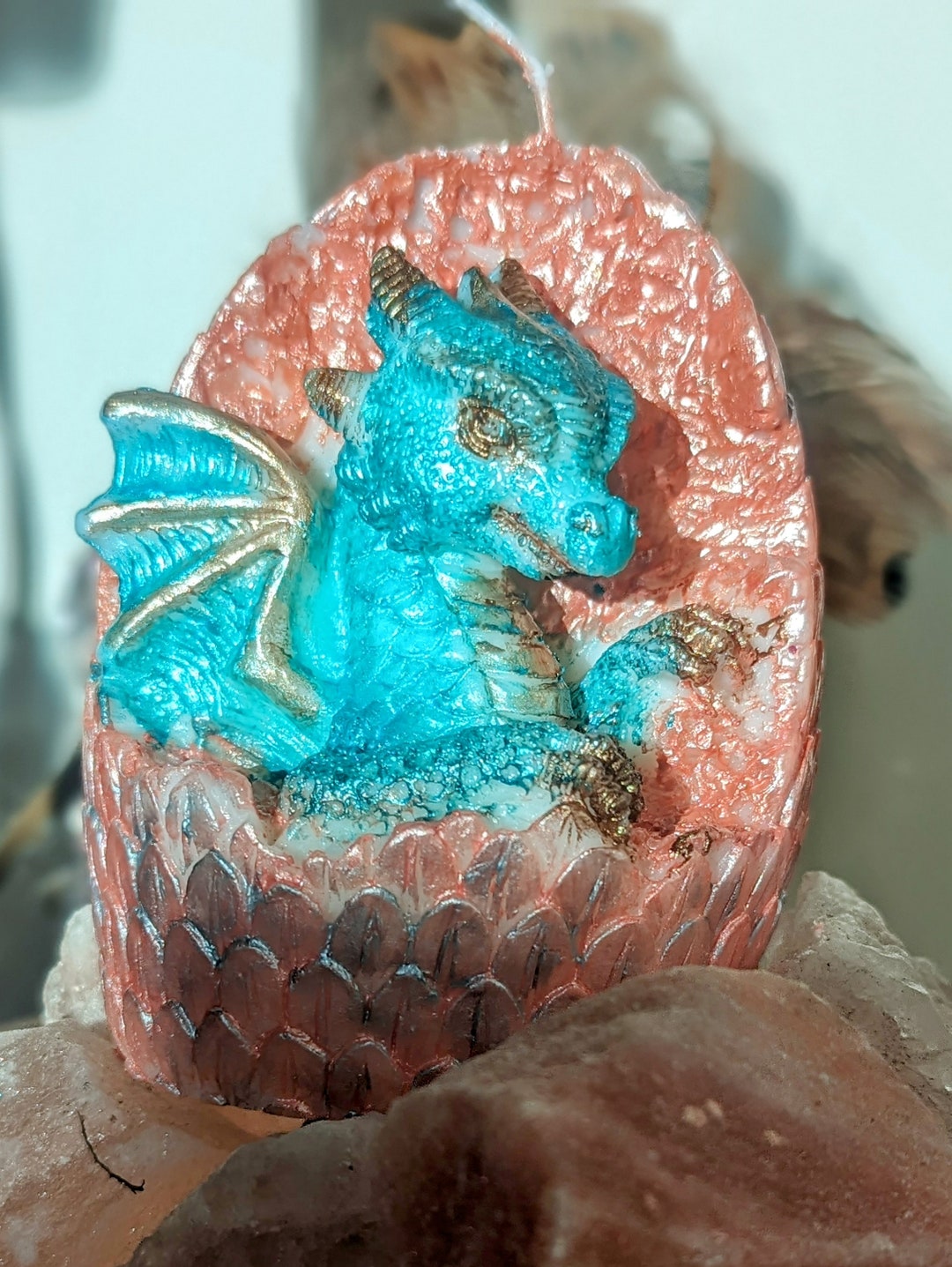 Baby Dragon Candle Hand Painted Soy Wax Hand Made Cute Unusual Etsy