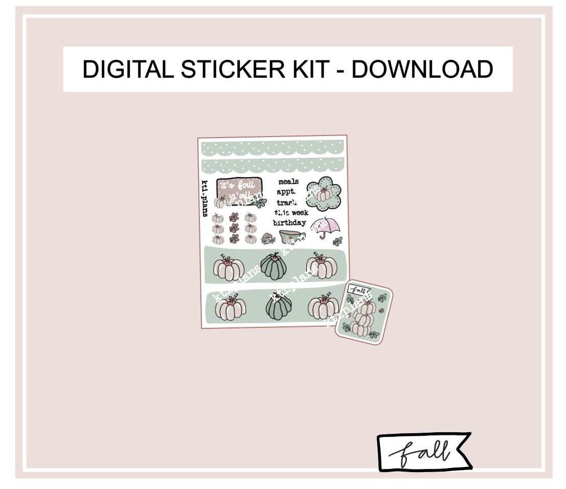 Pumpkin Autumn Sticker Kit Hobonichi Weeks and Personal Size Planner ...
