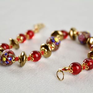 Red Fiorato Beaded Bracelet