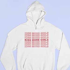 Kiss More Girls Hoodie, Lesbian Shirt, Lesbian Pride Shirt, Queer Girls Gifts, LGBTQ Shirt, Pride Shirt, Subtle Lesbian, Lesbian Pride, Gay