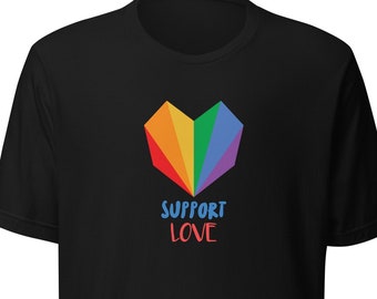 Support Love Premium T-shirt, Gay Pride Shirt, Queer Shirt, Cute Shirt for Pride, Gay Ally Shirt, Ally Gift, Verkrijgbaar in maten tot 5XL
