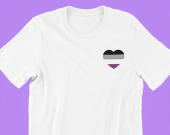 Asexuelles Pride Shirt, Asexual Pride Herz, Asexuelles T-Shirt, Ace Pride Shirt, Asexuell Pride Geschenk, Süßes Shirt für Pride, Asexuelles Shirt