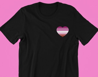 Lesbian Flag Heart Shirt, Lesbian Shirt, Lesbian Pride Shirt, Queer Girls Gifts, LGBTQ Shirt, Pride Shirt, Subtle Lesbian, Lesbian Pride