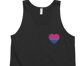 Bisexual Pride Shirt - Bisexual Tank Top - Bi Tank Top - Bisexual Flag Shirt - Bisexual Heart - Unisex Black or White Tank Top