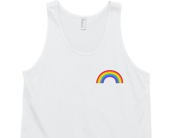 Gay Pride Shirt - Gay Pride Tank Top - Rainbow Tank Top - Shirt for Pride - Pride Tank Top - Queer Pride Shirt - Unisex White Tank Top