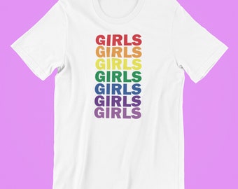Girls Girls Girls Shirt, Lesbian Shirt, Lesbian Pride Shirt, Queer Girls Gifts, LGBTQ Shirt, Pride Shirt, Subtle Lesbian, Lesbian Pride, Gay