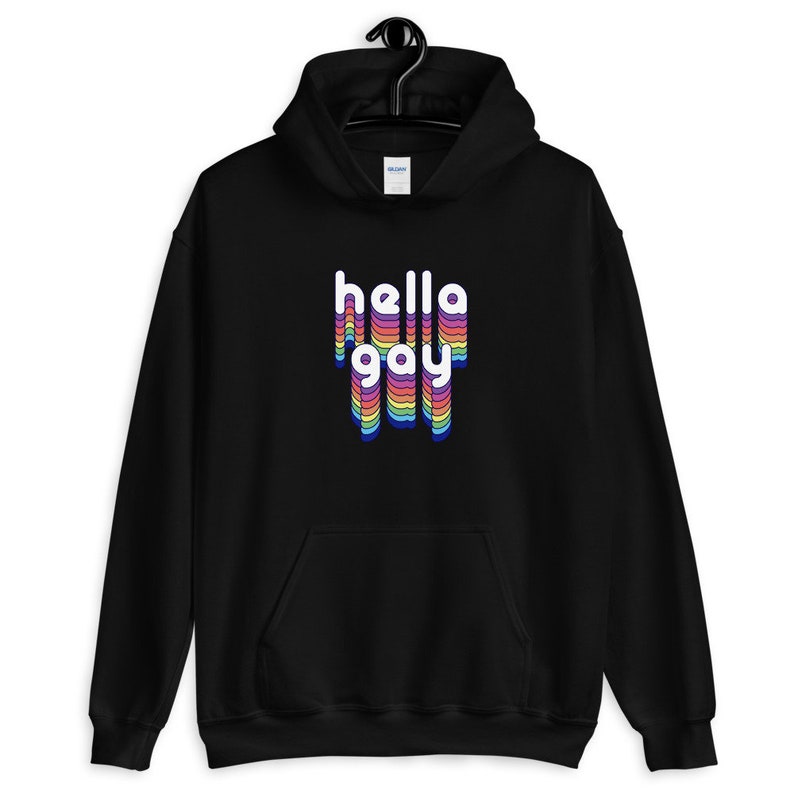 Hella Gay Hoodie , Grappige Gay Pride Hoodie , Cute Gay Pride Hoodie , Cute Pride Hoodie , Lesbian Pride Hoodie , Queer Pride Hoodie afbeelding 3