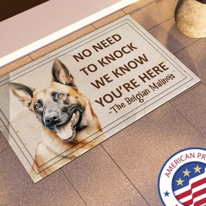 Belgian Malinois No Need to Knock Door The Belgian Malinois Mat Recycled Rubber Mat