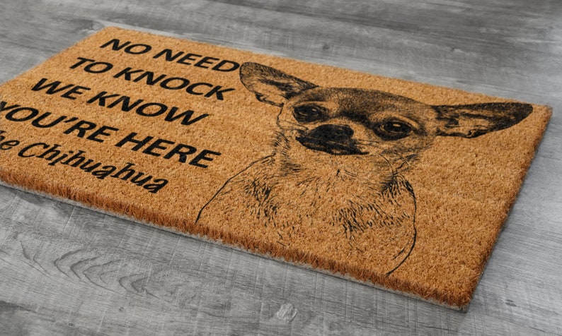 Welcome Chihuahuas Doormat, Chihuahuas Door Mat, No Need to Knock Chihuahua Doormat, Welcome Chihuahua Doormats, Welcome Dog Breed Mat S763 画像 3