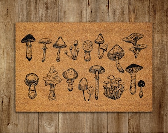 Mushrooms Door Mat, All Mushrooms Welcome Coir Door Mats, Funny Doormat, Welcome Outdoor Mat