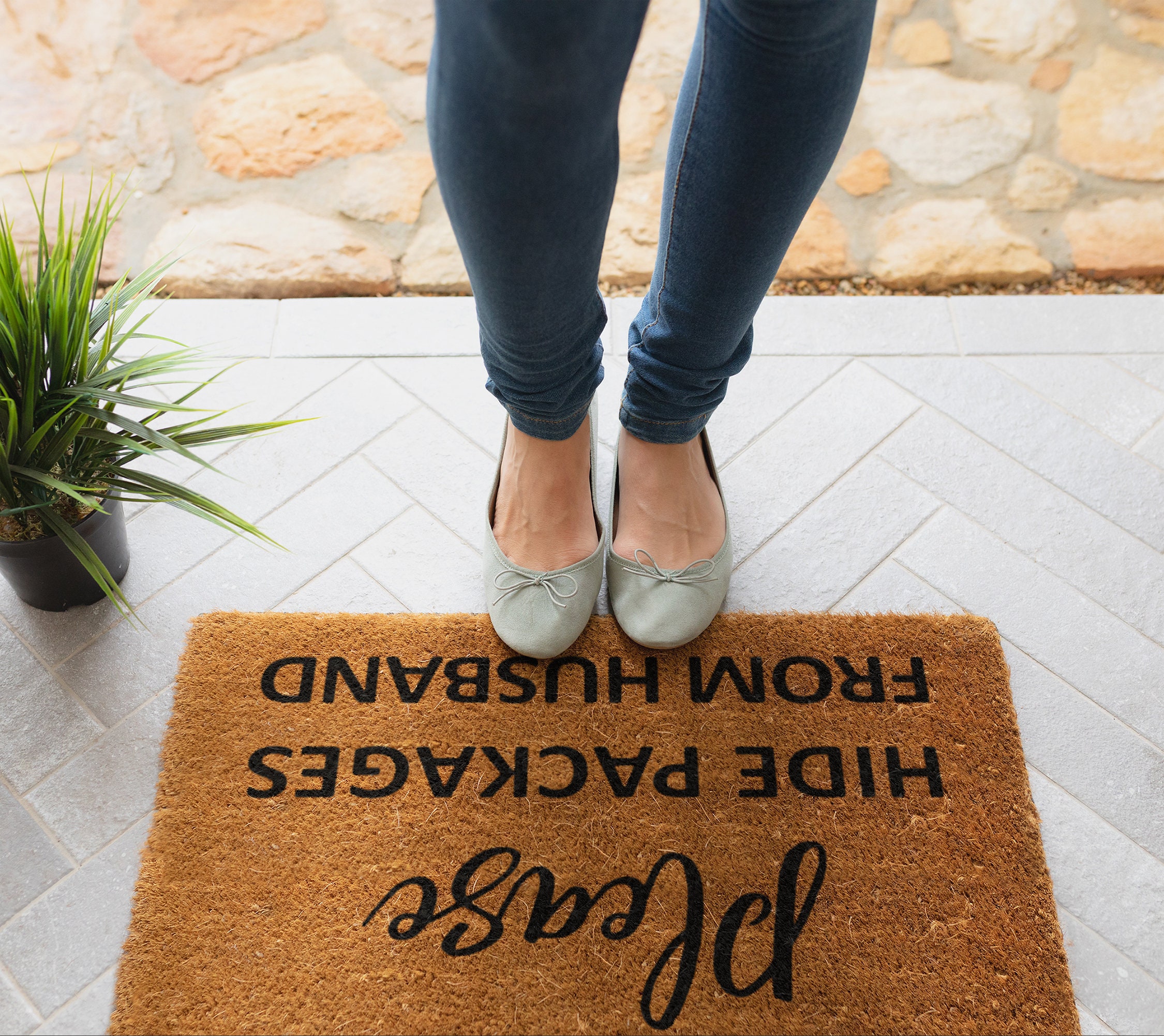 Please Hide Packages from Husband Doormat Hide Packages Etsy