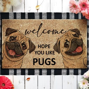 Pugs Coir Door Mat, Doormat,  Door Mat, Pugs Doormats, Welcome Funny Doormats,  Welcome Mats, Dog Breed Coir Mats U366
