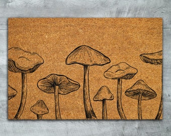 Mushroom Close Up Doormat, Welcome Mushroom Doormats, Mushrooms Doormats, Mushroom Coir Mats, Welcome Funny Mushroom Door Mats