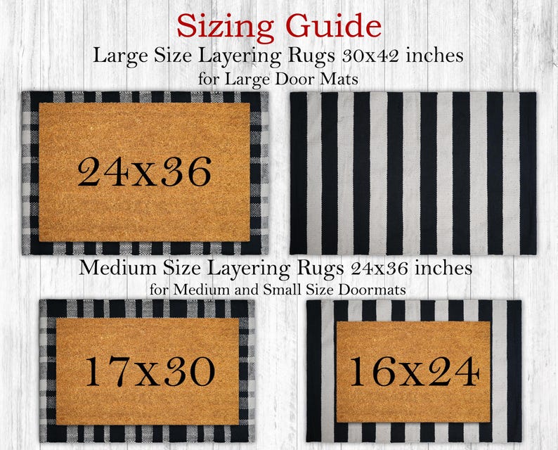 a picture of a door mat size guide