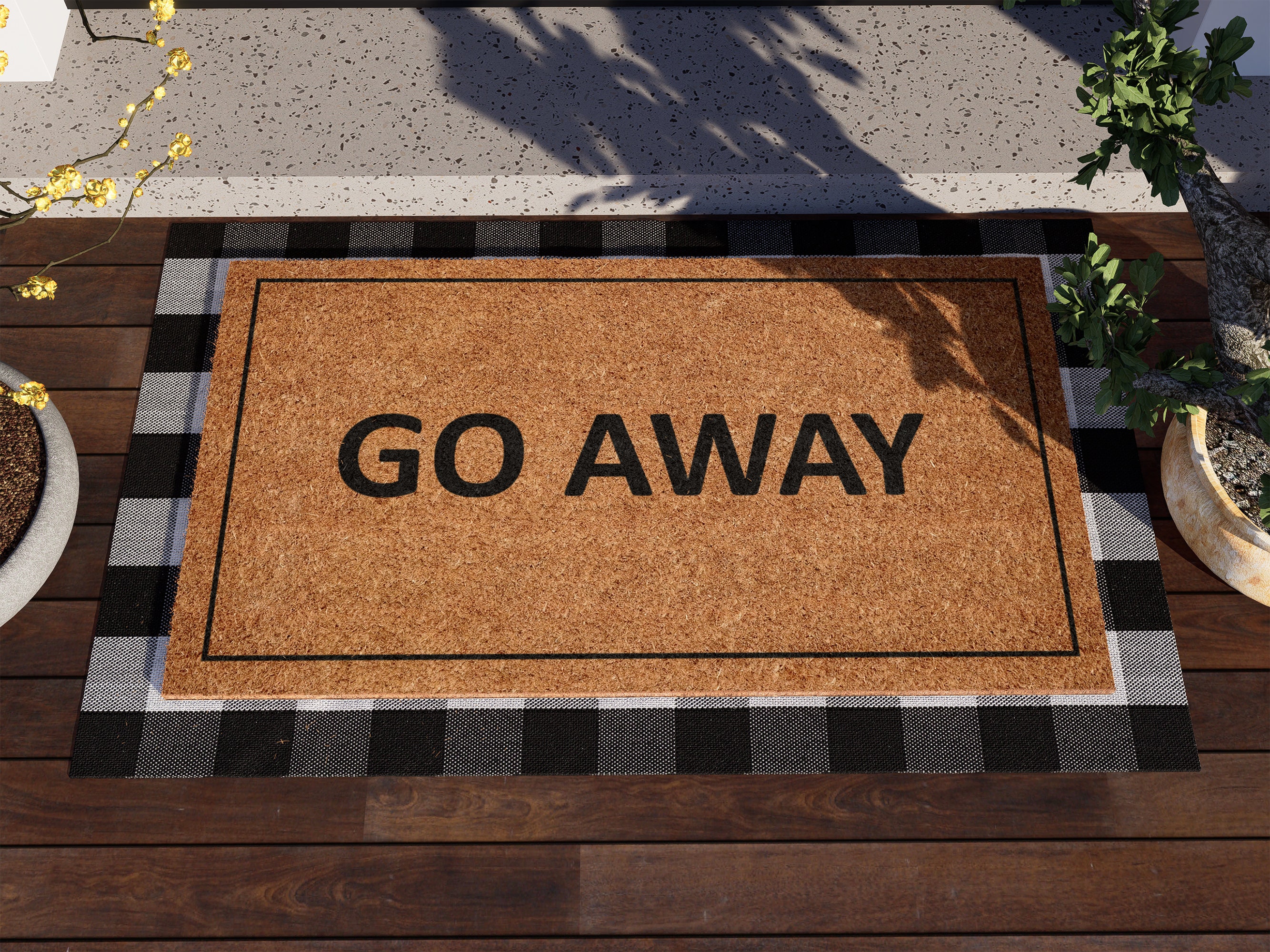 Go Away Welcome Door Mats, Welcome Go Away Mat, Go Away Home Doormats