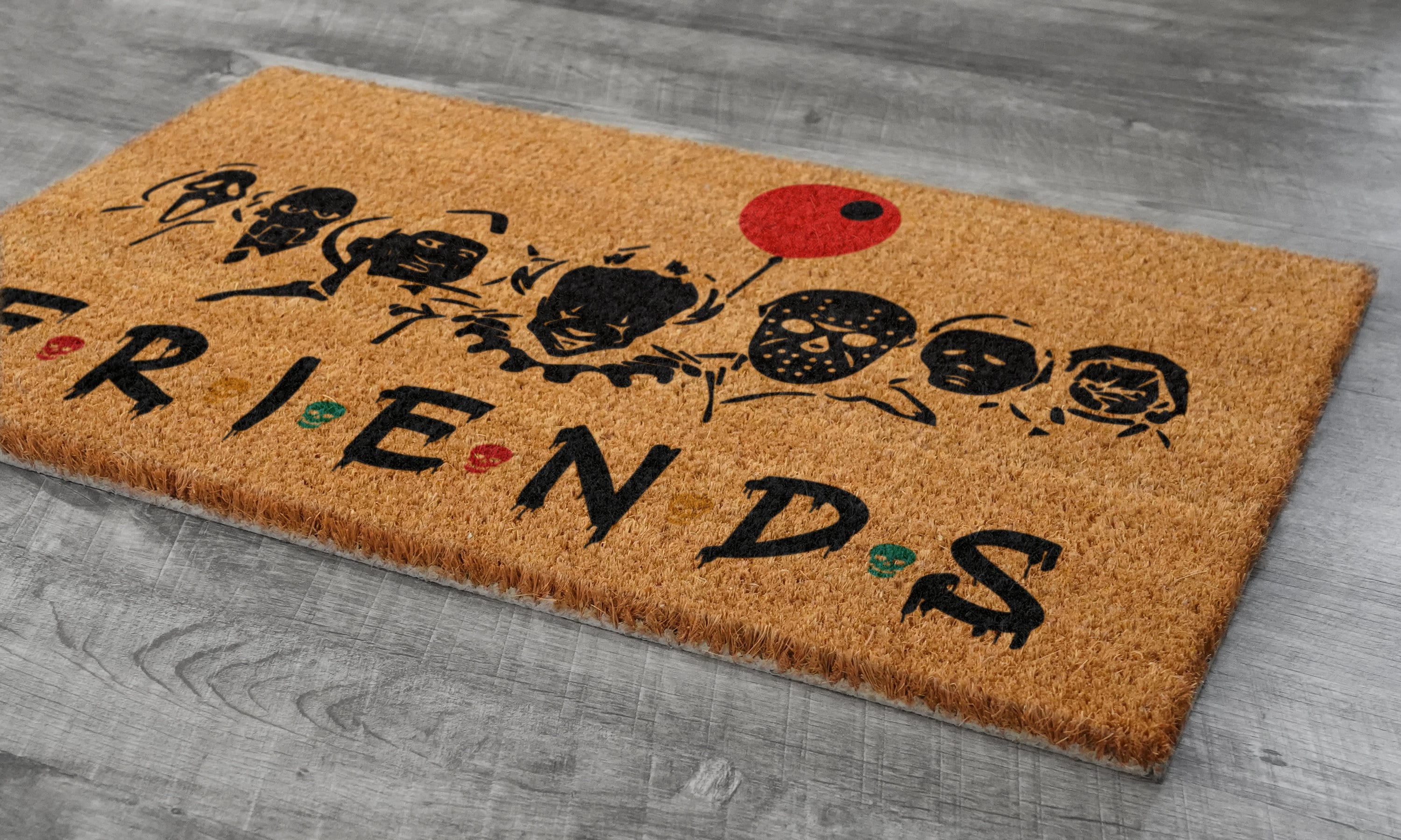 Halloween Best Friends Coir Door Mat, Welcome Horror Characters  display picture 1