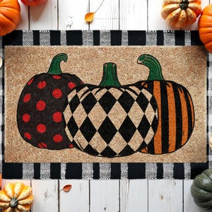 Halloween Fancy Pumpkins, Coir Door Mat, Welcome Fancy Pumpkins  Mat, Front Door Mat, Outdoor Mats, Funny Doormat, Pumpkin Welcome Mat SHBA