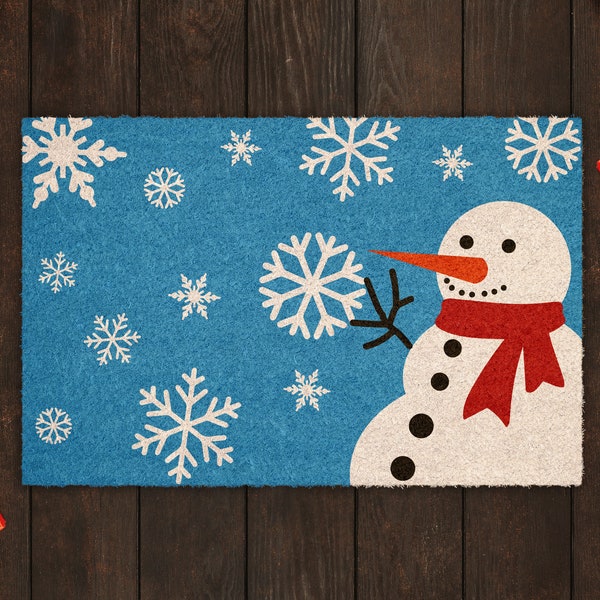 Snowman Front Door Mat Etsy