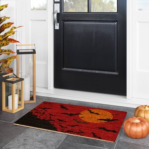 Halloween Bats Night, Coir Door Mat, Welcome Mat, Front Door Mat, Outdoor Mats, Funny Doormat, Fall Welcome Mats, Coir Mats image 4