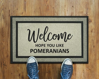 Pomeranians Doormat, Pomeranian Funny Dogs Door Mat, Funny Pomeranians Dogs Rubber Mat, Welcome Pomeranian Doormat Gift