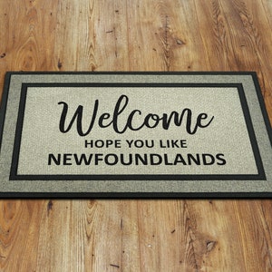 Newfoundlands Doormat, Newfoundland Funny Dogs Door Mat, Funny Newfoundlands Dogs Rubber Mat, Welcome Newfoundland Doormat Gift