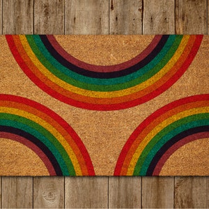 Rainbow Everywhere Door Mat, Rainbow Coir Door Mats, Couples Funny Rainbow Doormat, Welcome Rainbow Outdoor Mat