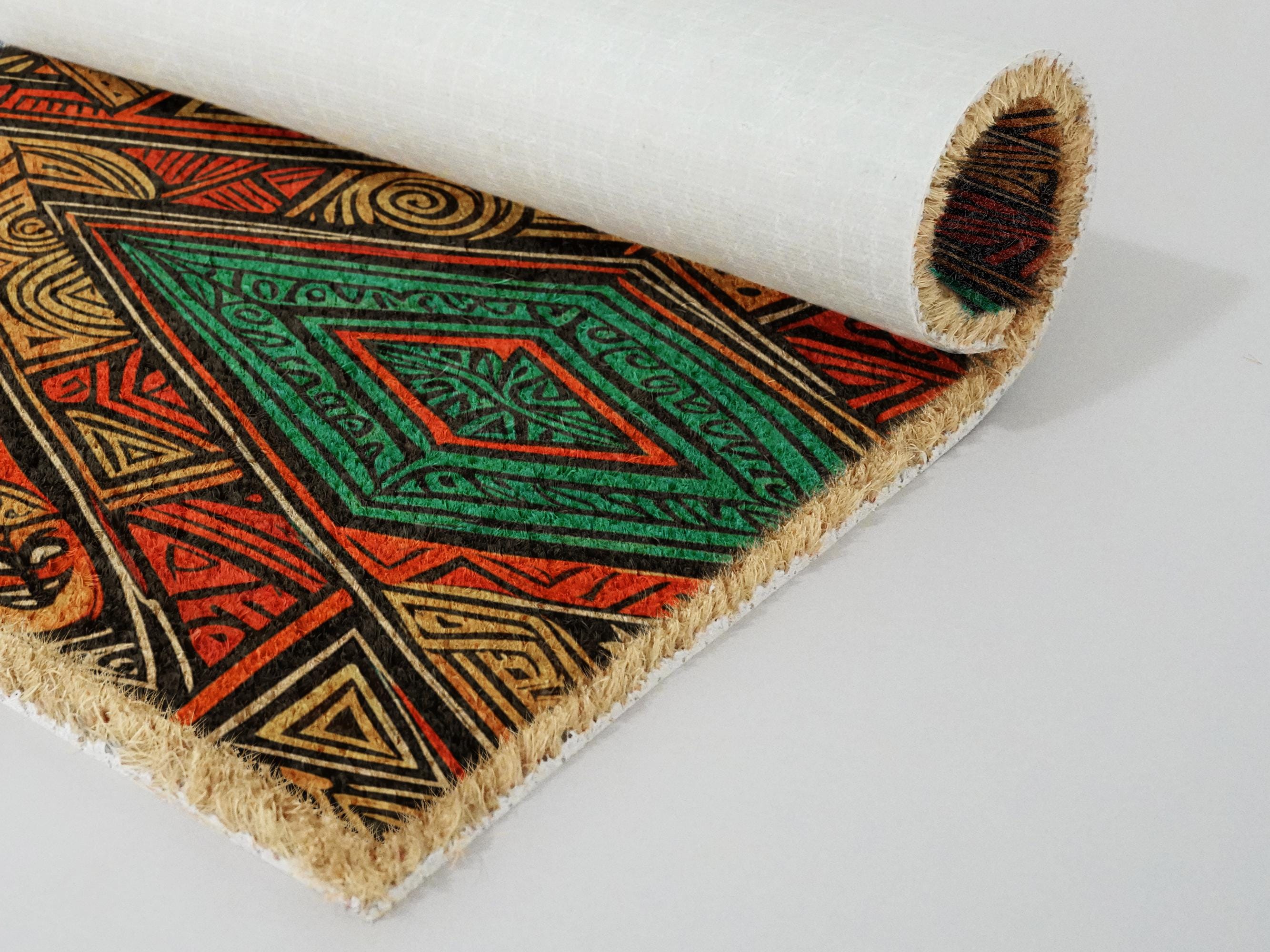 African Pattern Geometric Door Mats, Colorful Door Mats, Boho Mat ...