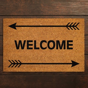 Welcome Arrow Doormats,  Welcome Doormat, Welcome Mats, Arrow Welcome Doormat, Arrow Door Mat, Welcome and Arrows Doormats, Funny Doormat