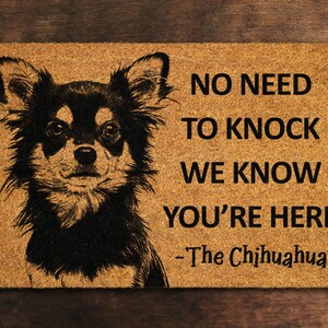 Welcome Chihuahuas Doormat, No Need to Knock Chihuahua Door Mat, Chihuahuas Doormat, Welcome Chihuahua Doormats, Welcome Dog Breed Mats