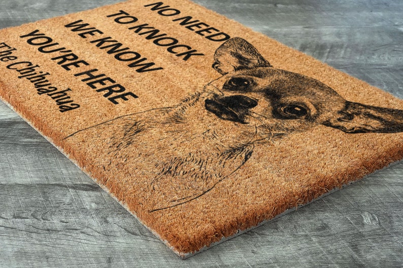 Welcome Chihuahuas Doormat, Chihuahuas Door Mat, No Need to Knock Chihuahua Doormat, Welcome Chihuahua Doormats, Welcome Dog Breed Mat S763 画像 6
