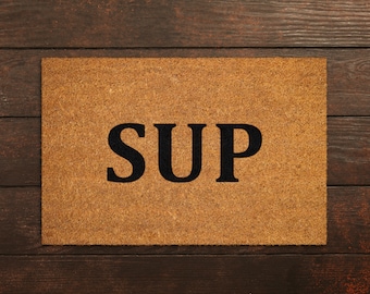 Sup Welcome Doormat, Funny Home Decor Mat