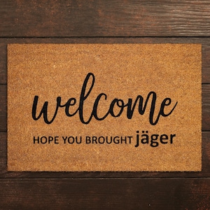 Funny Jager Coir Doormat, Welcome Mat