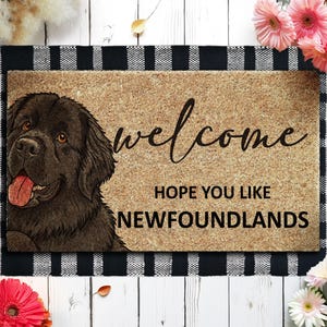 Newfoundland Doormat, Door Mat, Newfoundlands Doormats, Welcome Funny Doormats,  Welcome Mats, Dog Breed Coir Mats U354