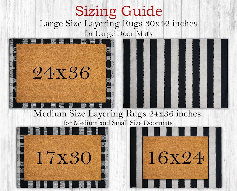 a picture of a door mat size guide