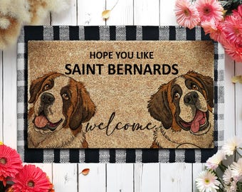Saint Bernard Doormat,  Door Mat, Saint Bernards Doormats, Welcome Funny Doormats,  Welcome Mats, Dog Breed Coir Mats U374