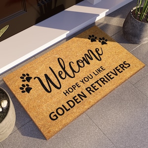 Golden Retriever Doormat, Hope You Like Golden Retrievers Door Mat, Welcome Funny Doormat, Welcome Coir Mat, Dog Breeds S1563