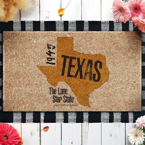 The Lone Star Coir Door Mat, 4th of July Door Mats, Texas