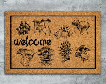 Welcome Mushroom Door Mats, Mushrooms Welcome Coir Door Mats, Mushroom Funny Doormat, Welcome Outdoor Coir Mat