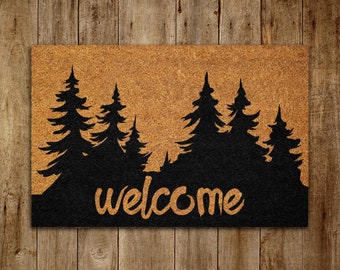 Welcome to Forest Door Mat, Forest  Welcome Coir Door Mats, Funny Doormat, Welcome Outdoor Mat