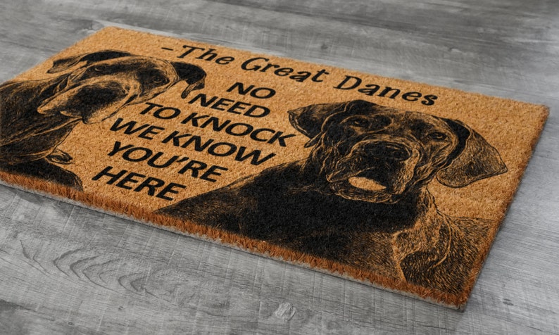 Great Danes Door Mat, Great Dane We Know You ARE HERE, No Need to Knock Great Danes Coir Door Mats, Great Danes Outdoor Coir Mat S756 bild 4