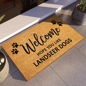 Landseer Dog Doormat, Hope You Like Landseer Dogs Door Mat, Welcome Funny Doormat, Welcome Irish Setter Coir Mat, Dog Breeds S1581