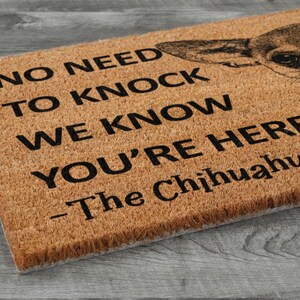 Welcome Chihuahuas Doormat, Chihuahuas Door Mat, No Need to Knock Chihuahua Doormat, Welcome Chihuahua Doormats, Welcome Dog Breed Mat S763 画像 4