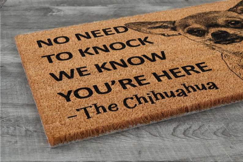 Welcome Chihuahuas Doormat, Chihuahuas Door Mat, No Need to Knock Chihuahua Doormat, Welcome Chihuahua Doormats, Welcome Dog Breed Mat S763 画像 4