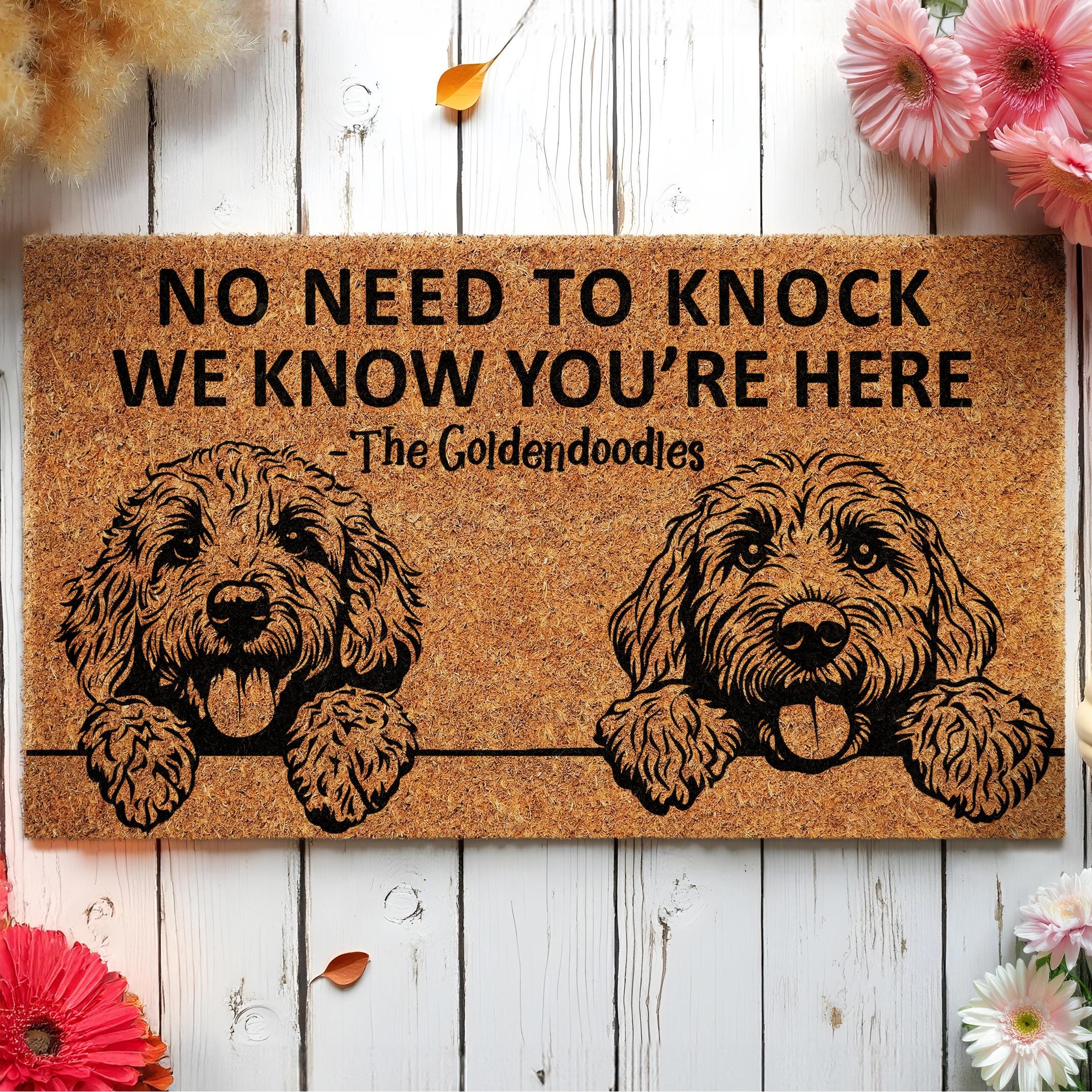 Golden Doodle Doormat, the Golden Doodle Mat, No Need to Knock