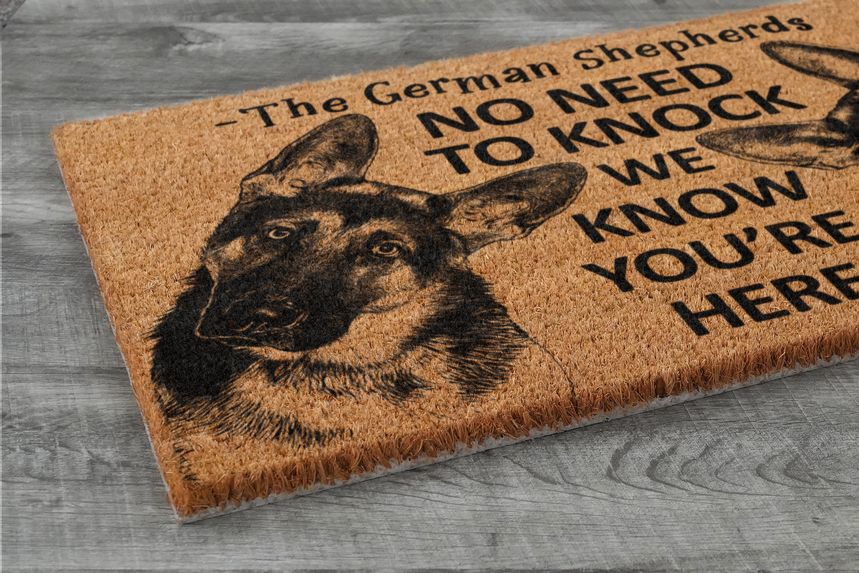 Christmas Doormat the German Shepherds Door Mat, We Know You ARE Here